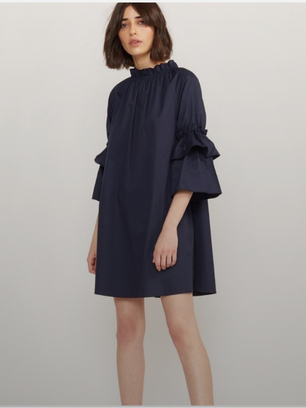 Cynthia Rowley Black Eden Ruffle Mini Dress